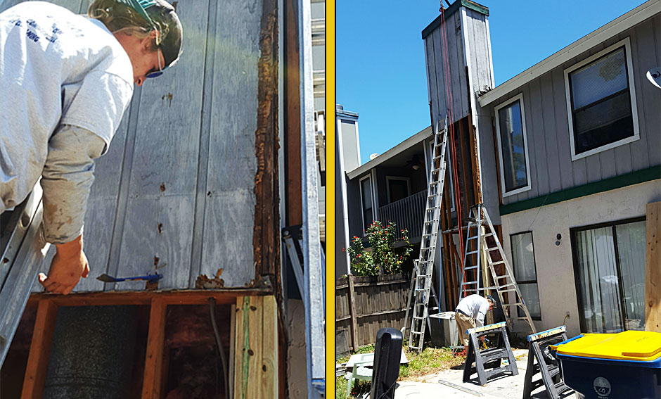 Chimney Wood Repair, Replace & Repaint