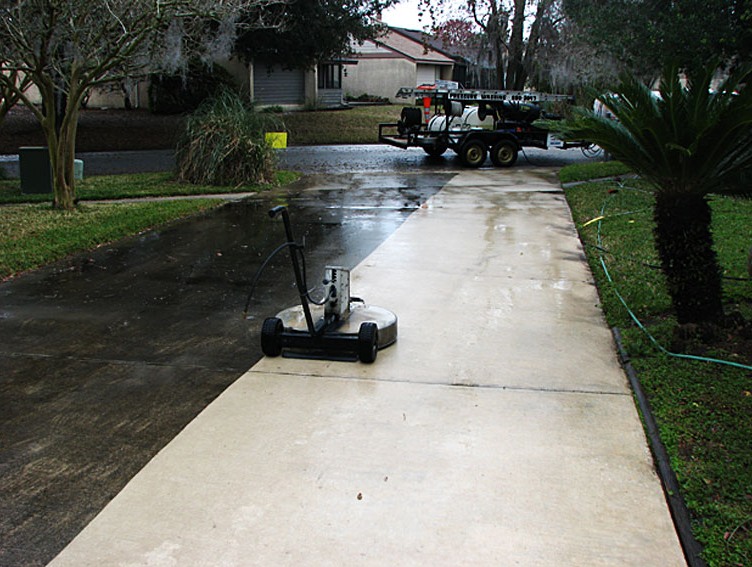 Driveway Surface Clean, Half Way Through